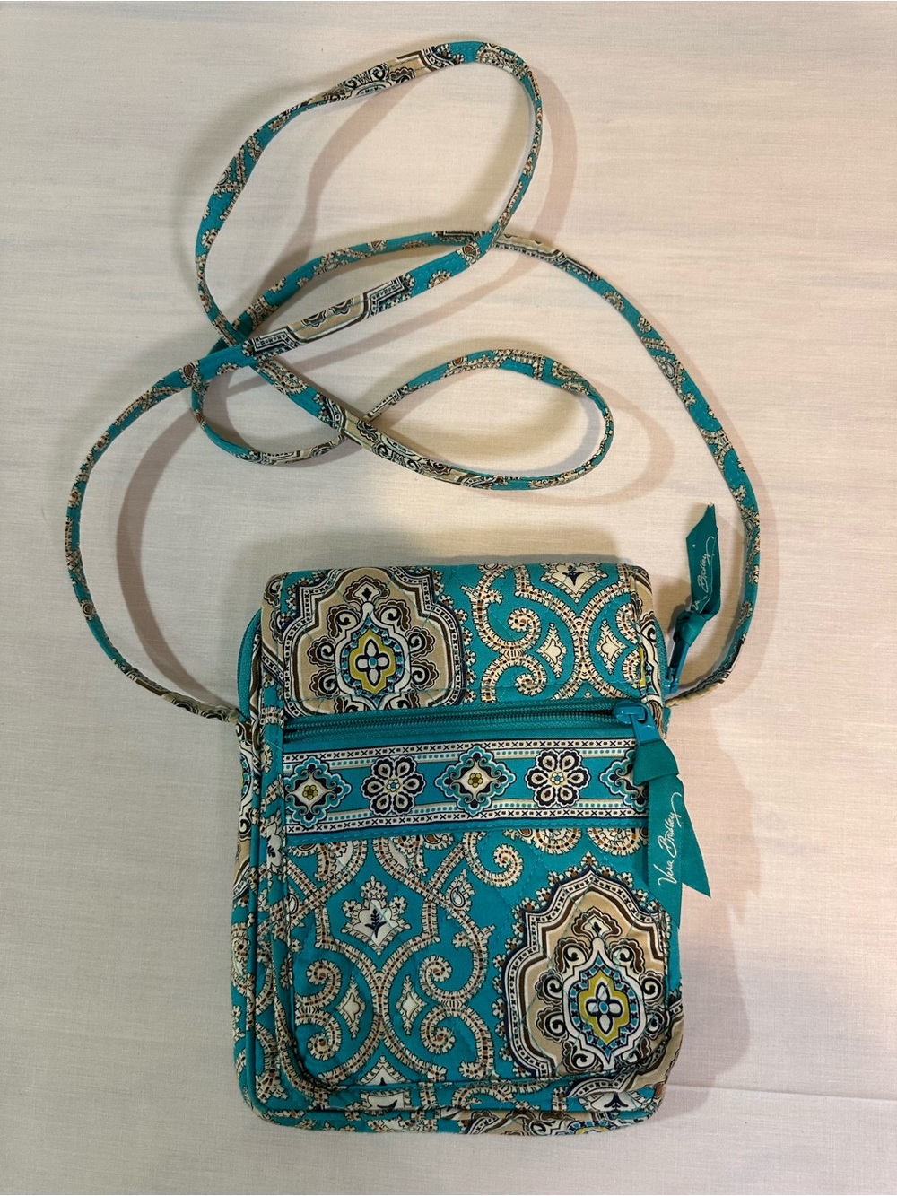 Vera Bradley Teal Paisley Medallion Crossbody Bag